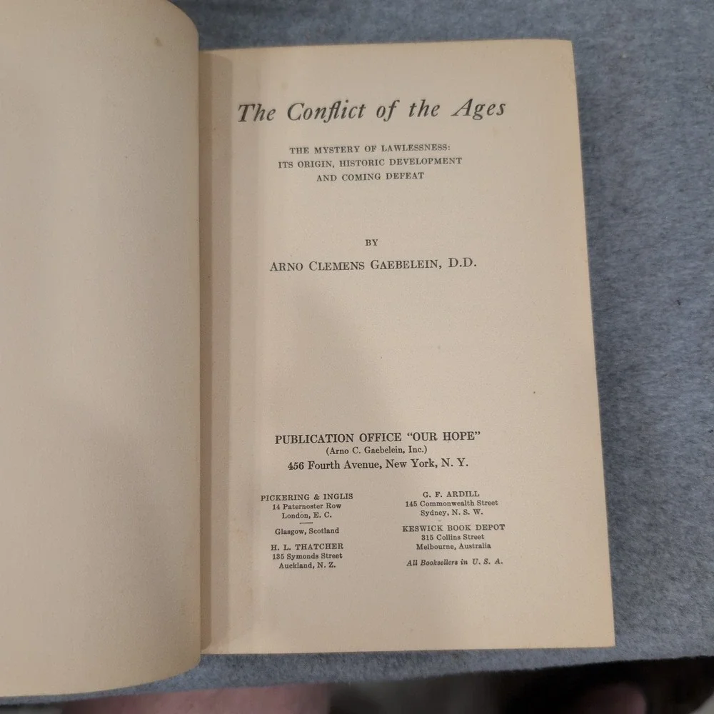 The Conflict of the Ages Arno Clemens Gaebelein 1936 Hardcover Religious History - Picture 2 of 3